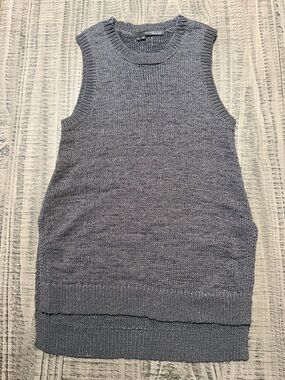 360 Sweater Sleeveless Knit Tank in Heather Blue-Gray